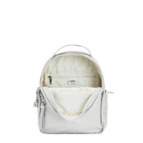 Kipling Kae Klassiska Metallic Ryggsäck Silver | SE 1628IL